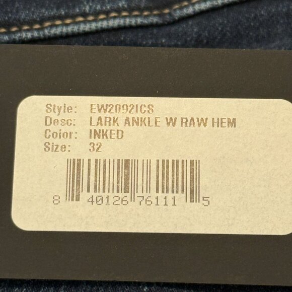 Edwin 1947 Women's Lark Ankle With Raw Hem Inked Jeans Size 32 NWT - Picture 8 of 8